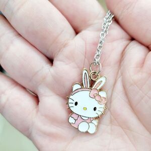 Brand New Hello Kitty Bunny Style Silver Necklace